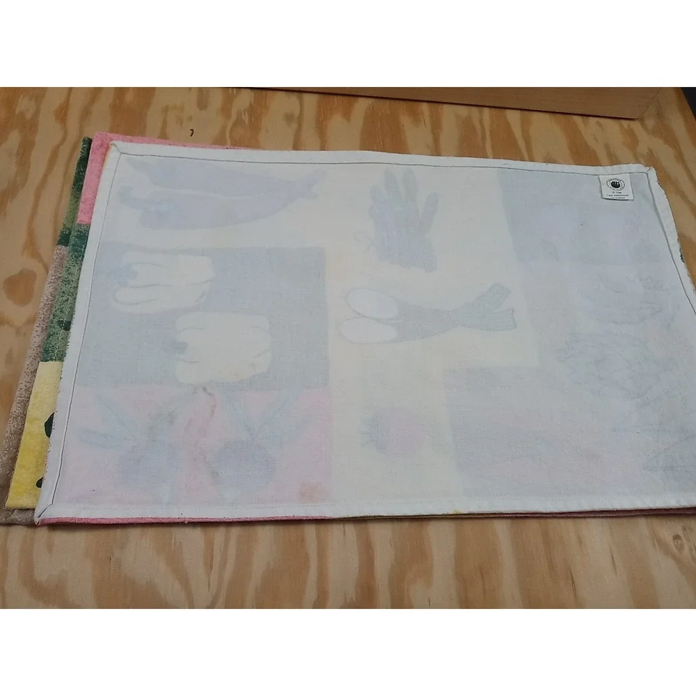 Lot Of 4 Vintage Hartstonz Placemats Vegetable Pattern Cloth Placemats‎ 1996